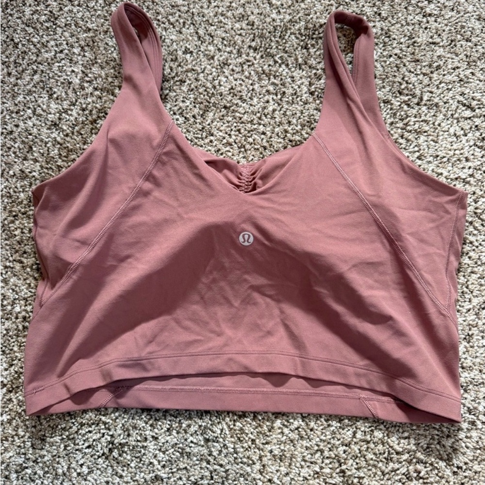 Lululemon Pink Ruched Align Tank - Picture 2 of 3
